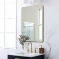 Kd Mobiliario Gold Framed Rounded Corner Mirror, Gold KD3319462
